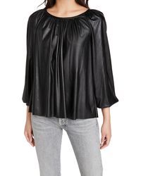 Ramy Brook - Astrid Faux Leather Long Sleeve Top - Lyst