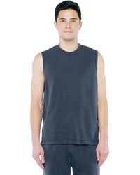 American Apparel French Terry Sleeveless Muscle Tank - Blue