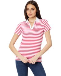 Tommy Hilfiger - Short Sleeve Striped Johnny Collar Polo - Lyst