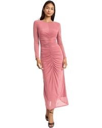 Donna Morgan - Ruched Maxi Long Sleeve Formal Gown With Side Slit-elegant Evening Dress - Lyst