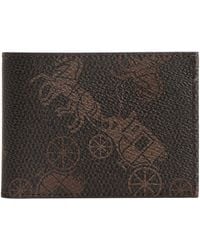 COACH - Slim Billfold In Large Horse And Carriage Coated Canvas - Lyst