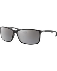 Ray-Ban - Rb4179 Liteforce Square Sunglasses, Matte Black/polarized Silver Gradient Mirror, 62 Mm - Lyst