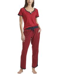 Tommy Hilfiger - Sshort Sleeve And Pants Logo Lounge Bottom Pajama Setchili Pepper Tommy Heart Diagonalsmall - Lyst
