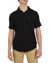 Quiksilver - Regular Fit Premium Cotton Short Sleeve Button Up Waffle Woven Shirt - Lyst
