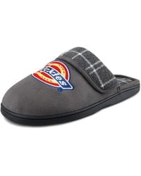 Dickies - Open Back Slide-on Plaid Fold-over Scuff Slipper With Embroidered Logo - Lyst
