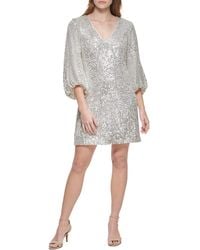 Eliza J - Petites Sequined Mini Cocktail And Party Dress - Lyst