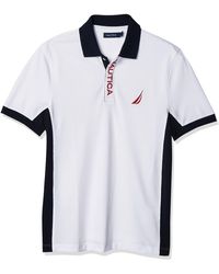 Nautica - Short Sleeve Color Block Performance Pique Polo Shirt - Lyst