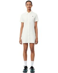 Lacoste - Organic Cotton Buttoned Polo Dress - Lyst