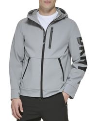 DKNY - Hooded Logo Softshell Jacket - Lyst