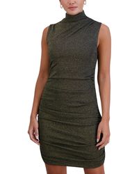 BCBGeneration - Sleeveless Mock Neck Shimmer Knit Mini Dress - Lyst
