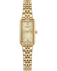 Citizen - Ladies' Eco-drive Classic Dress Corso Gold Tone Stainless Steel Rectangle Watch With Champagne Dial - Lyst