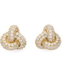Kate Spade - Double Knot Pave Studs Earring Clear - Lyst