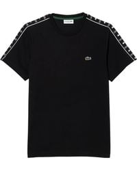 Lacoste - Short Sleeve Regular Fit Tee Shirt W/taping On Side Arms - Lyst