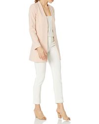 calvin klein satin stripe roll cuff long open front jacket