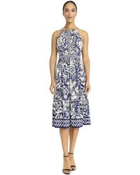 Maggy London - Sleeveless Halter Neck Midi Length Fit And Flare-summer Special Occasion-wedding Guest Dress - Lyst