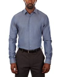 Calvin Klein - Dress Shirt Slim Fit Non-iron Herringbone - Lyst