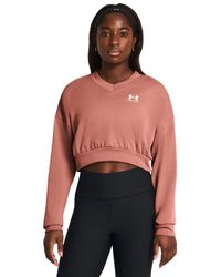 Under Armour - Rival Terry Oversized Cropped Crew Neck Sweatshirt, - Lyst
