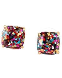 Kate Spade - Mini Small Square Studs Earrings Multi Glitter One Size - Lyst