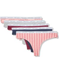 Tommy Hilfiger - S Classic Cotton Thong Underwear With Logo Waistband 5-pack - Lyst