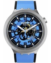 Swatch - Casual Blue Stainless Steel Quartz Watch Azure Blue Daze - Lyst