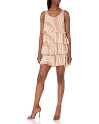 Emporio Armani - A|x Armani Exchange Sleeveless Tiered Print Mini Dress - Lyst