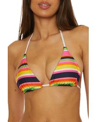 Trina Turk - Standard Anniversary Stripe Reversible Triangle Bikini Top - Lyst