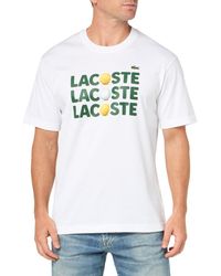 Lacoste - Short Sleeve Classic Fit Tee Shirt W Graphic On Front - Lyst