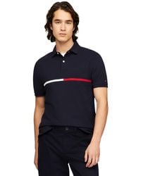 Tommy Hilfiger - S Short Sleeve Cotton Pique Flag Graphic In Custom Fit Polo Shirt - Lyst