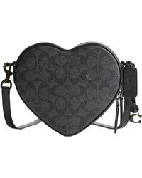 COACH - Black Collection Coated Canvas Signature Heart Crossbody - Lyst