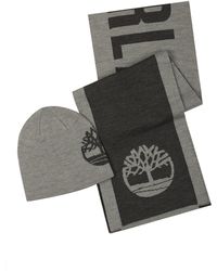 Timberland - Reversible Hat Logo Jacquard Scarf Set - Lyst