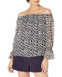 MILLY - Abstract Dot Burnout Off The Shoulder Top - Lyst