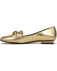 Franco Sarto - S Tiari Slip On Square Toe Loafers Gold Metallic 6 M - Lyst