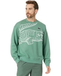 Lacoste - Long Sleeve Loose Fit Croc Crew Neck Sweater - Lyst
