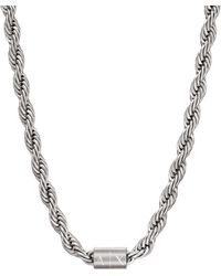 Emporio Armani - Armani Exchange Silver Stainless Steel Chain Necklace - Lyst