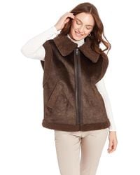 Frye - Zip Front Faux Suede Vest - Lyst