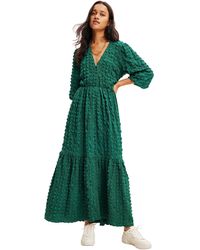 Desigual - Textured Long Dress Green - Lyst