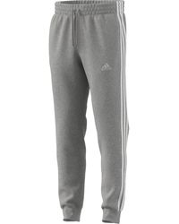 adidas - Tall Size Essentials Fleece 3-stripes Tapered Cuffed Pants - Lyst