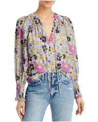 Rebecca Taylor - Womens Passion Flower Tie Front Blouse - Lyst