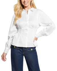 Guess - Long Sleeve Jackie Lace Up Top - Lyst