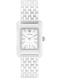 Tory Burch - Eleanor Three-hand White Ceramic Bracelet Watch - Lyst