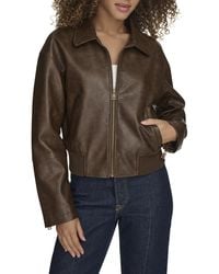 Levi's - Faux Leather Bomber With Laydown Collar - Lyst