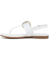 Naturalizer - S Taylor T-strap Slingback Flat Sandal White Leather 11 W - Lyst