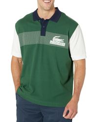 Lacoste - Short Sleeve Loose Fit Pique Graphic Polo Shirt - Lyst