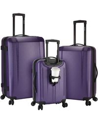 kensie gemstone octagon 2pc spinner and cosmetic case