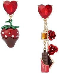 Betsey Johnson - Jewelry Love Spell Chocolate Strawberry Mismatch Earrings - Lyst