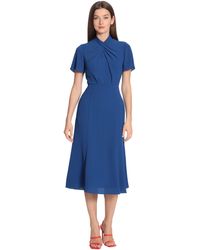 Maggy London - Petite Sophisticated Twist Neck Detail Dress Workwear Office Career Occasion Event Guest Of - Lyst