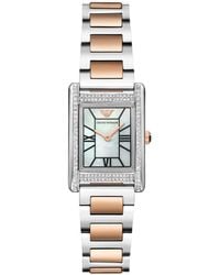 Emporio Armani - Two-hand Two-tone Stainless Steel Watch - Lyst