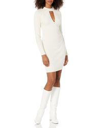 Guess - Long Sleeve Mock Neck Cut Out Cambria Dress - Lyst