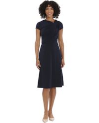 Maggy London - Cap Sleeve Asymmetric Draped Dress Officewear Wear To Party - Lyst