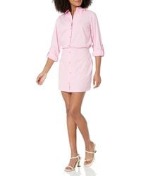 Monrow - Hd0511-1-poplin Shirt Dress Pink Lavender - Lyst